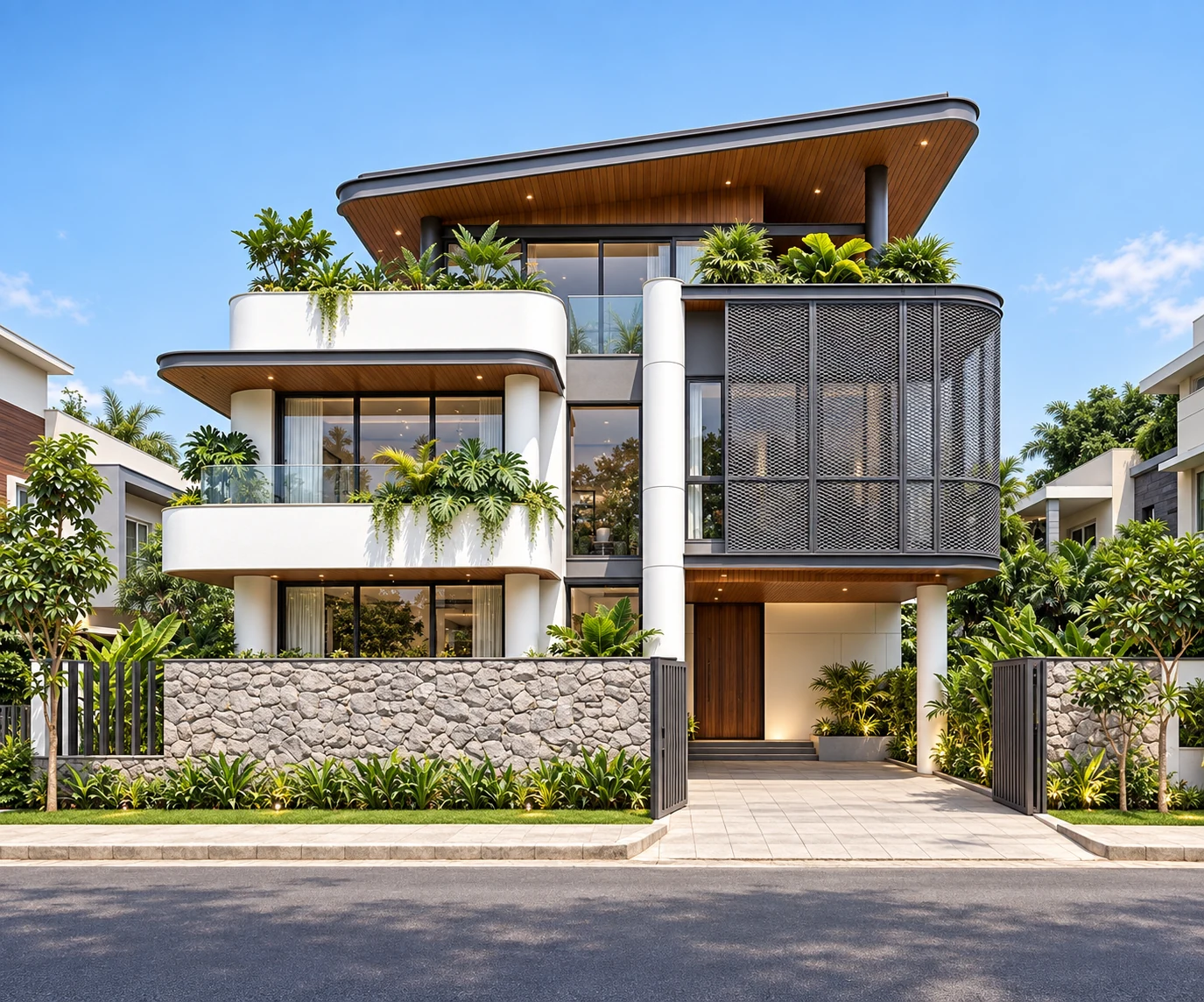 Curved Mesh Biophilic Villa 14x22