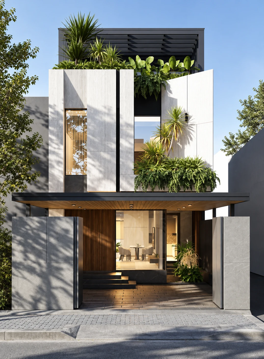White Panel Tropical Townhouse