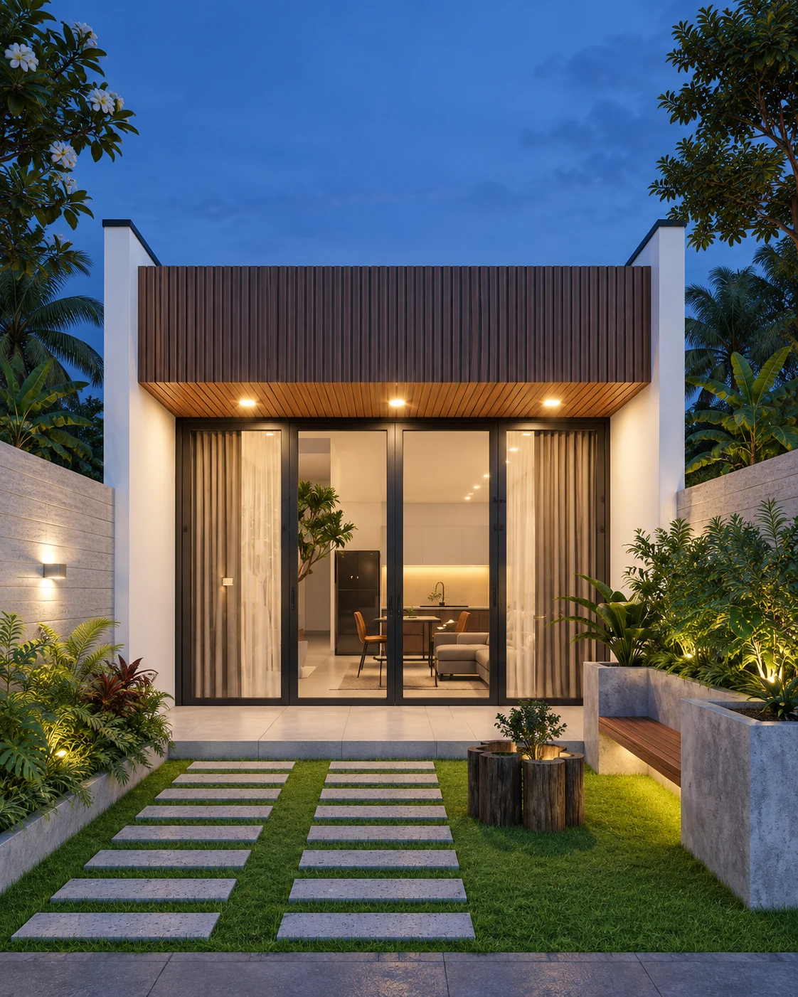 Modern Minimal Courtyard House 6x20