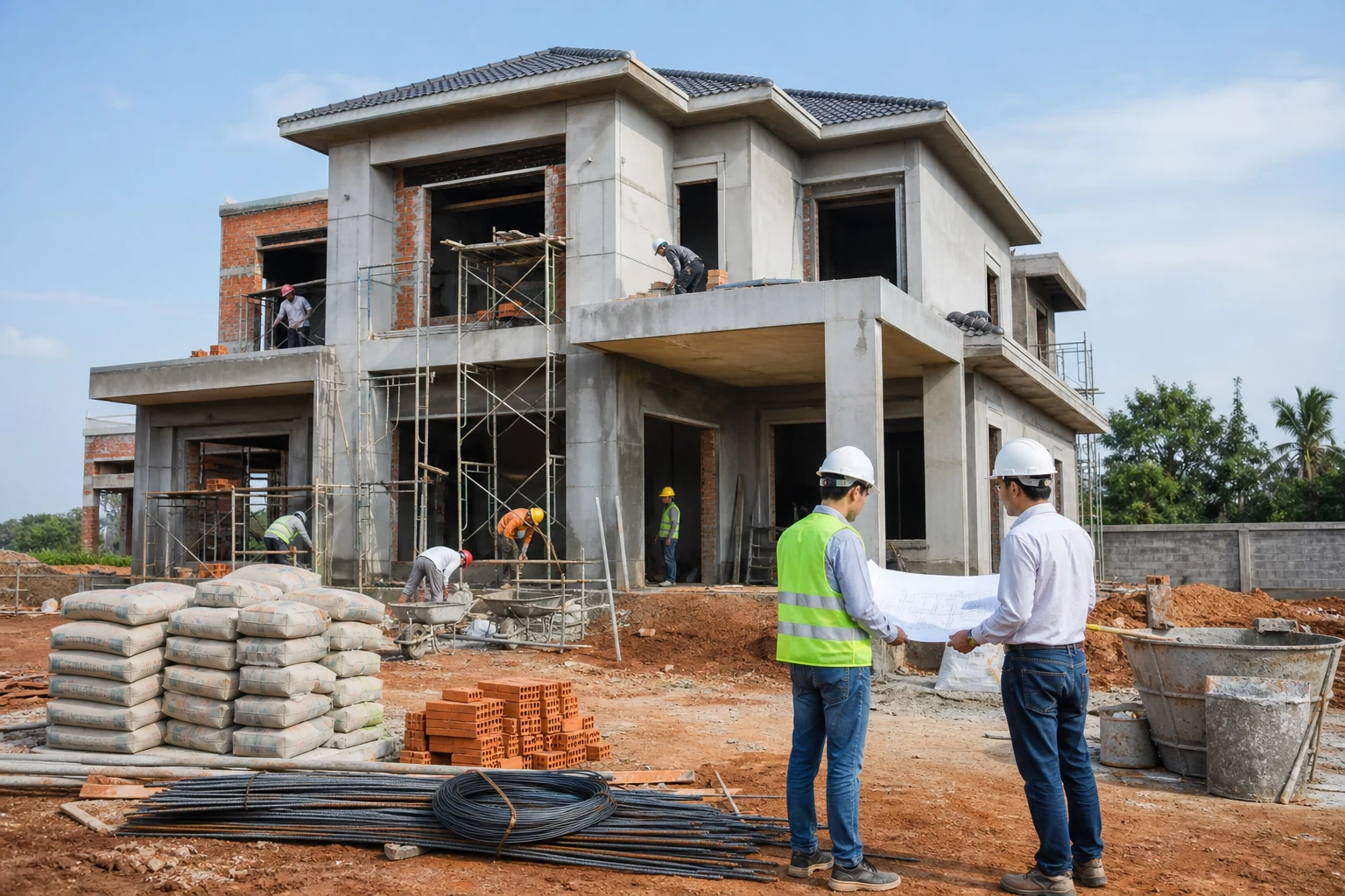 Công trình nhà ở Gia Lai đang thi công