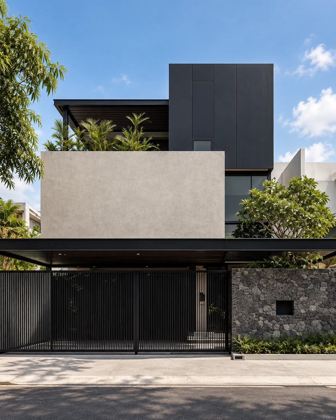 Concrete Black Cube Townhouse 7x18