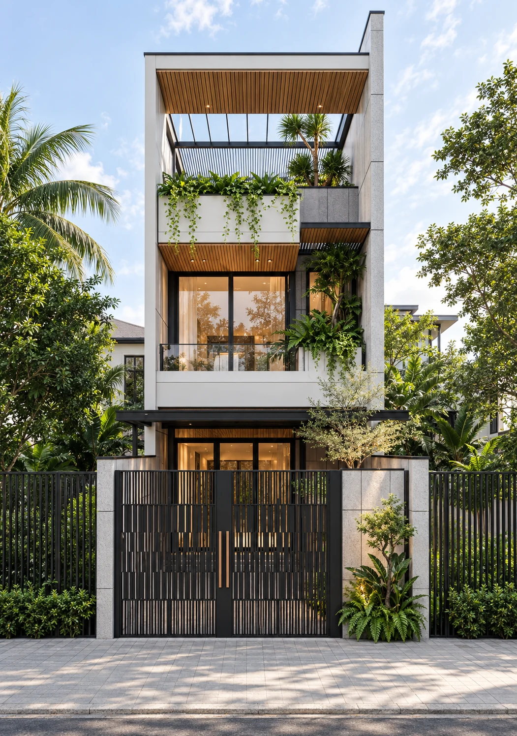 Black Frame Tropical Terrace Townhouse 5x18