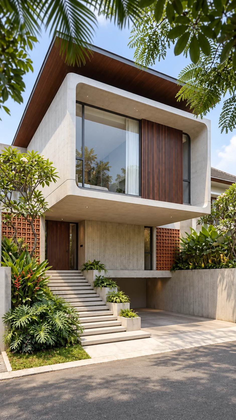 Tropical Brutalist Breeze Block House 10x20