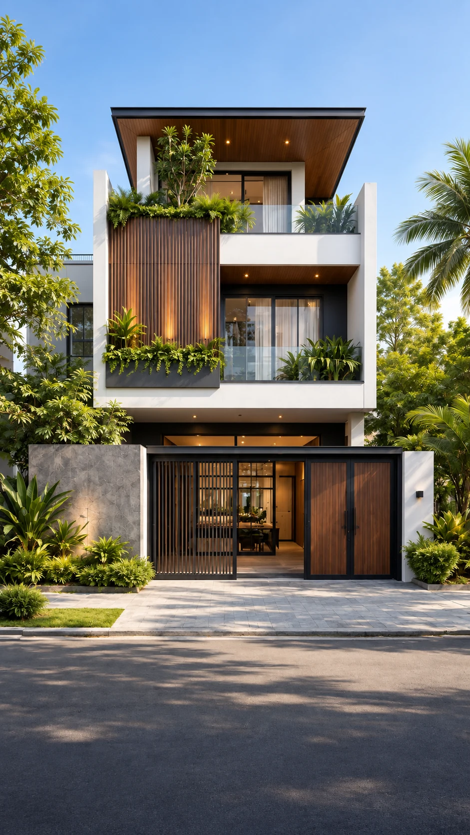 White Wood Rooftop Townhouse 5x18